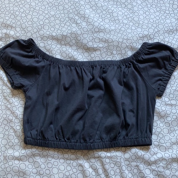 Aritzia Wilfred Dark Grey Adelisa Cropped Top - S - Picture 2 of 3